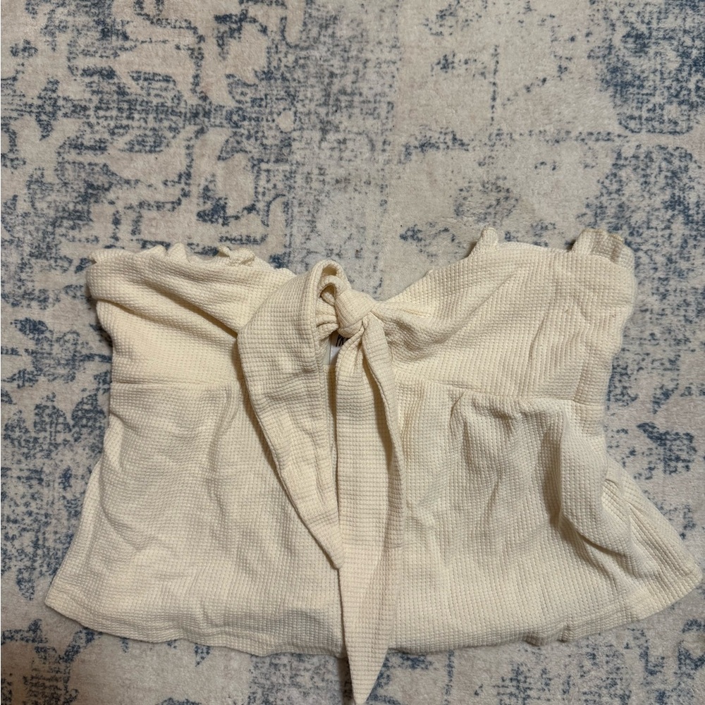 Prince Cream Tie-Front Blouse